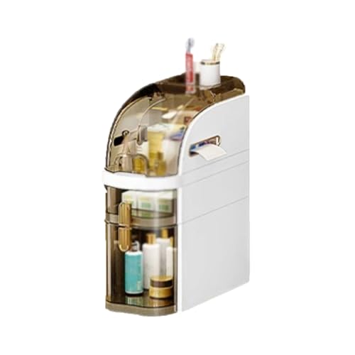 Schmaler Badezimmer-Aufbewahrungsschrank, bodenstehender Toilettenpapierhalter mit transparenten Schubladen, kleiner Raum, stilvolle Display-Einheit für effiziente Aufbewahrung Schmaler Badezimmer-Aufbewahrungsschrank, bodenstehender Toilettenpapierhalter mit transparenten Schubladen, kleiner Raum, stilvolle Display-Einheit für effiziente Aufbewahrung von Generisch