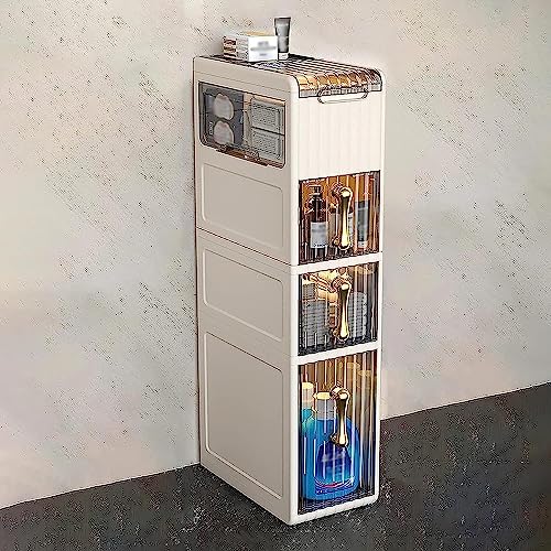 Schmaler Badezimmerschrank auf Rollen, schmaler Nizer mit Schubladen für kleine Räume, kompakter Toilettenpapierhalter, perfekt für Eck- und kleine Badezimmerlösungen von Generisch