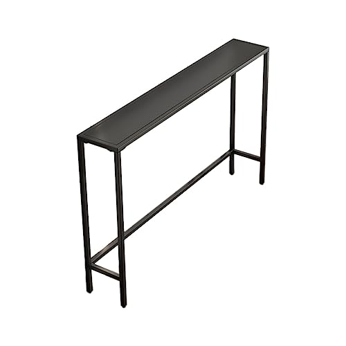 Schmaler Eisen-Konsolentisch zur Wandmontage, Akzenttisch für Wohnzimmer und Eingangsbereich, Weiß oder Schwarz (Größe: 150 cm), moderne Möbel für kleine Räume von Generisch