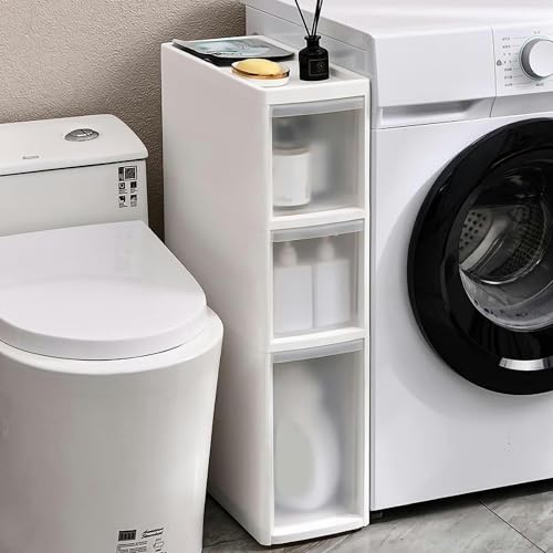 Schmaler Hochschrank mit Rollen, schmaler Aufbewahrungsturm, vertikale Einheit mit 2-6 Schubladen für optimale Platzersparnis neben der Toilette, große Kapazität Schmaler Hochschrank mit Rollen, schmaler Aufbewahrungsturm, vertikale Einheit mit 2-6 Schubladen für optimale Platzersparnis neben der Toilette, große Kapazität von Generisch