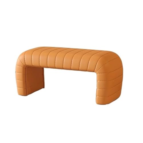 Schmaler Hocker für Schlafzimmer und Eingangsbereich – stilvolle Schuhwechselbank, große Größe, orangefarbener Sofa-Hocker, perfekt für Garderobe und Nachttisch von Generisch