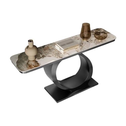 Schmaler Konsolentisch, modernes Kunstmarmor-Design mit Gold-Finish, perfekt für hinter dem Sofa oder Eingangsbereich im Wohnzimmer Schmaler Konsolentisch, modernes Kunstmarmor-Design mit Gold-Finish, perfekt für hinter dem Sofa oder Eingangsbereich im Wohnzimmer von Generisch