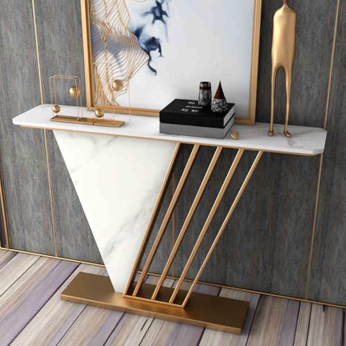Schmaler Konsolentisch mit Metallsockel – moderner 120 cm Eingangs-Sofatisch für Wohnzimmer und Flur – stilvolle Akzentmöbel in beigefarbenem Finish Schmaler Konsolentisch mit Metallsockel – moderner 120 cm Eingangs-Sofatisch für Wohnzimmer und Flur – stilvolle Akzentmöbel in beigefarbenem Finish von Generisch