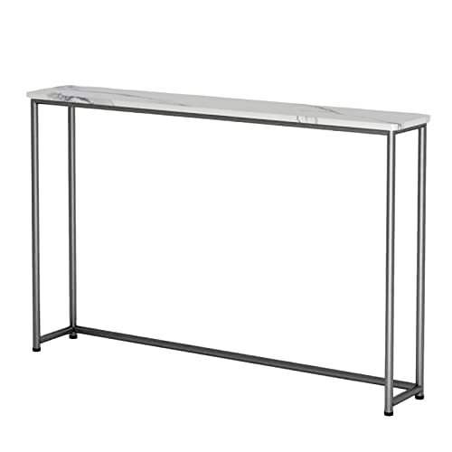 Schmaler Konsolentisch mit goldenem Ständer, modernes Design für enge Räume, perfekt hinter Sofa oder Eingangsbereich Schmaler Konsolentisch mit goldenem Ständer, modernes Design für enge Räume, perfekt hinter Sofa oder Eingangsbereich von Generisch