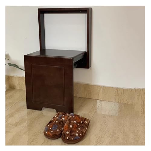 Schmaler Mini Klappstuhl Eiche - 7 cm dicker Klapphocker zur Wandmontage für Zuhause, Foyer, Balkon, Badezimmer - Leises Design in Dunkelbraun - Platzsparende Lösung Schmaler Mini Klappstuhl Eiche - 7 cm dicker Klapphocker zur Wandmontage für Zuhause, Foyer, Balkon, Badezimmer - Leises Design in Dunkelbraun - Platzsparende Lösung von Generisch