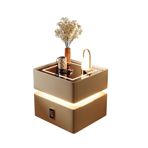 Schmaler Nachttisch, Bluetooth-Lautsprecher-Beistelltisch mit kabellosem Laden und Passwortsperre, intelligenter Nachttisch aus Holz mit 2 Schubladen, RGB-Licht und sofortiger Induktion. Schmaler Nachttisch, Bluetooth-Lautsprecher-Beistelltisch mit kabellosem Laden und Passwortsperre, intelligenter Nachttisch aus Holz mit 2 Schubladen, RGB-Licht und sofortiger Induktion. von Generisch