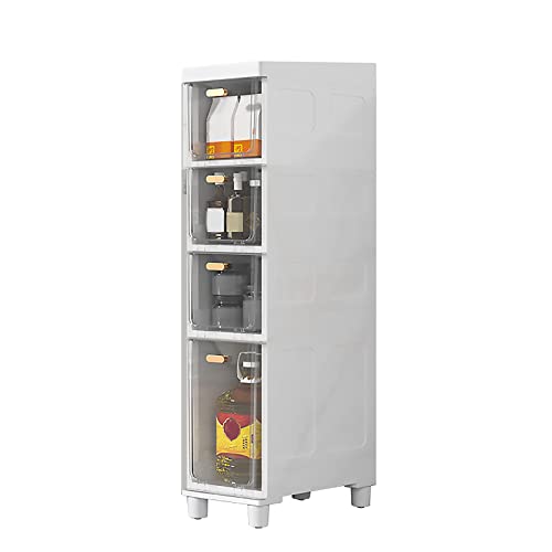 Schmaler Rollwagen mit transparenten Schubladen, platzsparender Bodenschrank für Badezimmer, Schlafzimmer und Küche Schmaler Rollwagen mit transparenten Schubladen, platzsparender Bodenschrank für Badezimmer, Schlafzimmer und Küche von Generisch