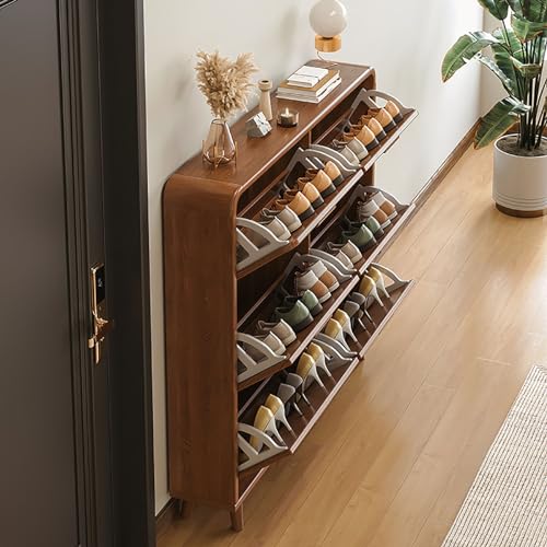 Schmaler Schuhschrank aus Holz mit ausziehbarem Becherhalter – platzsparender Nizer mit Belüftungslöchern für Eingangsbereich, Schlafzimmer und Wohnzimmer Aufbewahrungslösungen Schmaler Schuhschrank aus Holz mit ausziehbarem Becherhalter – platzsparender Nizer mit Belüftungslöchern für Eingangsbereich, Schlafzimmer und Wohnzimmer Aufbewahrungslösungen von Generisch