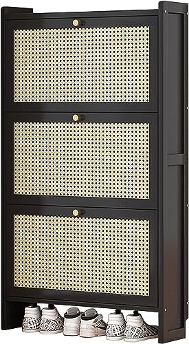Schmaler Schuhschrank mit Klappschubladen, platzsparendes, freistehendes Regal für Wohnzimmer und Eingangsbereich, perfekt für die Organisation von Schuhen Schmaler Schuhschrank mit Klappschubladen, platzsparendes, freistehendes Regal für Wohnzimmer und Eingangsbereich, perfekt für die Organisation von Schuhen von Generisch