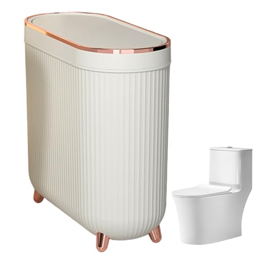 Schmaler Toilettenabfallbehälter - Schlanker Müllbehälter, Badezimmermüllhalter | Mit Deckel Ausgestatteter Kompakter Behälter Für Begrenzte Räume, Badhygiene, Kompaktes Design Für Eine Effiziente Abf von Generisch