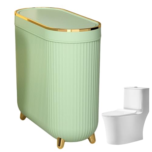 Schmaler Toilettenabfallbehälter - Schlanker Müllbehälter, Badezimmermüllhalter | Mit Deckel Ausgestatteter Kompakter Behälter Für Begrenzte Räume, Badhygiene, Kompaktes Design Für Eine Effiziente Abf von Generisch