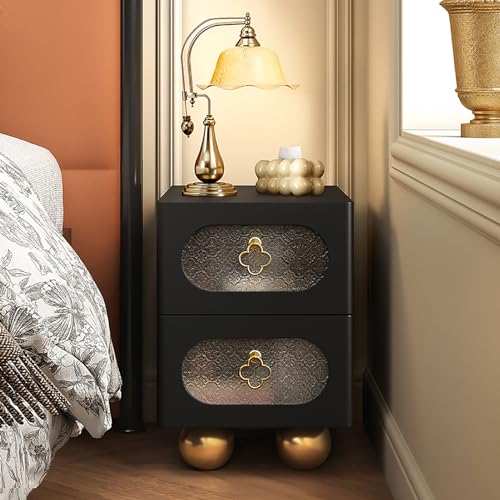 Schmaler Vintage-Beistelltisch mit 2 Schubladen, Nachttisch aus der Mitte des Jahrhunderts für Schlafzimmer und Wohnzimmer, kompakter Akzenttisch mit geräumiger Tischplatte Schmaler Vintage-Beistelltisch mit 2 Schubladen, Nachttisch aus der Mitte des Jahrhunderts für Schlafzimmer und Wohnzimmer, kompakter Akzenttisch mit geräumiger Tischplatte von Generisch