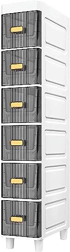 Schmaler vertikaler Badezimmer-Bodenschrank mit transparenten Schubladen und Rollen, großes Fassungsvermögen, schmale Aufbewahrungseinheit für Toilettenpapier Schmaler vertikaler Badezimmer-Bodenschrank mit transparenten Schubladen und Rollen, großes Fassungsvermögen, schmale Aufbewahrungseinheit für Toilettenpapier von Generisch