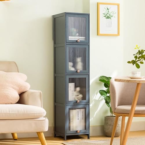 Schmales Bücherregal – Stilvoller grauer Bodenschrank mit Acryl-Klapptür – platzsparendes kleines Bücherregal für Wohnzimmer – 30 x 32 x 139 cm, modernes Design Schmales Bücherregal – Stilvoller grauer Bodenschrank mit Acryl-Klapptür – platzsparendes kleines Bücherregal für Wohnzimmer – 30 x 32 x 139 cm, modernes Design von Generisch