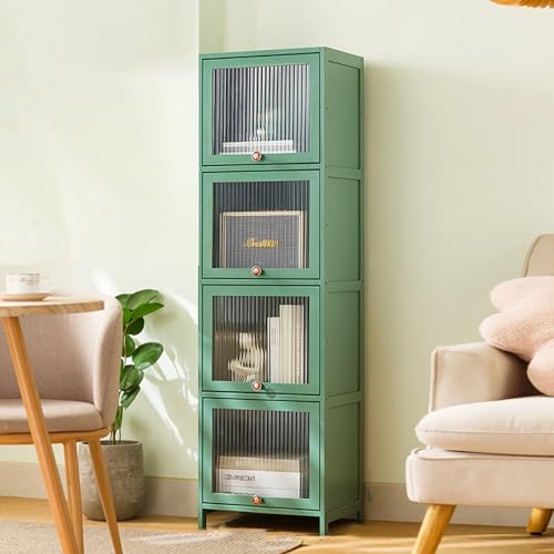 Schmales Bücherregal – kleines Bücherregal und Schrank für Wohnzimmer, Acryl-Klapptürspind, 40 x 32 x 139 cm, stilvolle grüne Aufbewahrungslösung für Zuhause Schmales Bücherregal – kleines Bücherregal und Schrank für Wohnzimmer, Acryl-Klapptürspind, 40 x 32 x 139 cm, stilvolle grüne Aufbewahrungslösung für Zuhause von Generisch