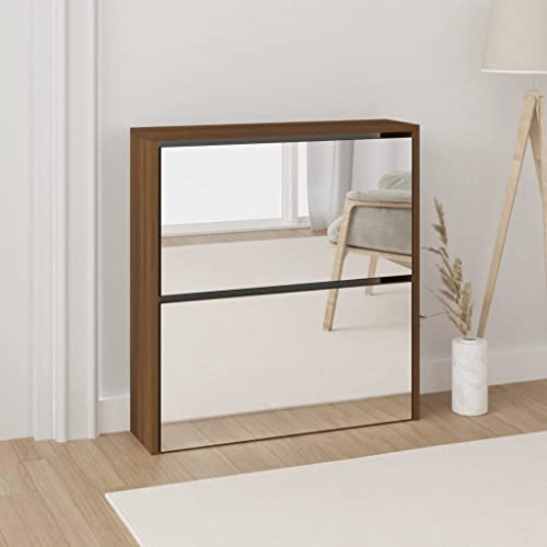 Schmales Schuhregal mit Spiegel 2 Schubladen Aufbewahrung Flur Schuhschrank 63 x 17 x 67 cm Platzsparendes Design Moderne Möbel für den Eingangsbereich Schmales Schuhregal mit Spiegel 2 Schubladen Aufbewahrung Flur Schuhschrank 63 x 17 x 67 cm Platzsparendes Design Moderne Möbel für den Eingangsbereich von Generisch