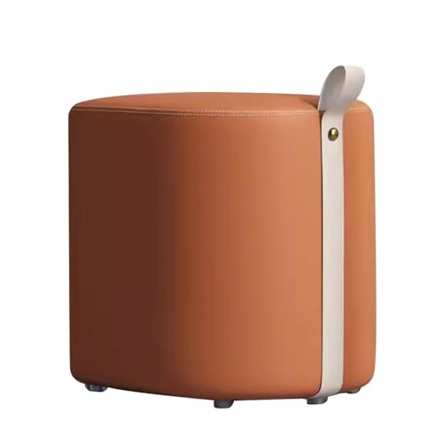 Schminkhocker Kommode Stuhl für Mädchen Schlafzimmer Leichter Luxus Ankleidehocker im skandinavischen Stil Kurzer Stuhl mit Schuhbank für Wohnzimmer Kleiner quadratischer Hocker (Orange) von Generisch