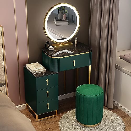 Schminktisch-Set mit beleuchtetem Spiegel, 360° schwenkbar, Schublade und Teleskop-Aufbewahrungsschrank, perfekt für die Schönheitsroutine von Frauen Schminktisch-Set mit beleuchtetem Spiegel, 360° schwenkbar, Schublade und Teleskop-Aufbewahrungsschrank, perfekt für die Schönheitsroutine von Frauen von Generisch