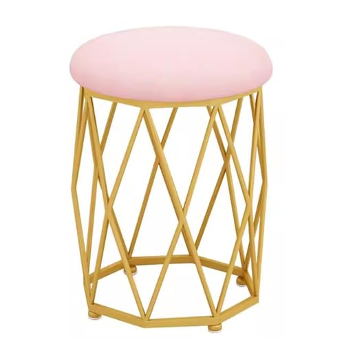 Schminktisch Stuhl Gepolsterter Eisen Kunst Hocker - Moderner Schminktisch Hocker mit Schwamm gepolstert - Schuhbank Akzentstuhl für Wohnzimmer Schlafzimmer von Generisch