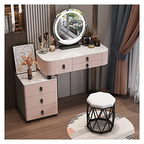 Schminktisch aus Holz mit Aufbewahrungsschrank, Schminkspiegel und Hocker, Set für Schlafzimmer, Wohnung Schminktisch aus Holz mit Aufbewahrungsschrank, Schminkspiegel und Hocker, Set für Schlafzimmer, Wohnung von Generisch