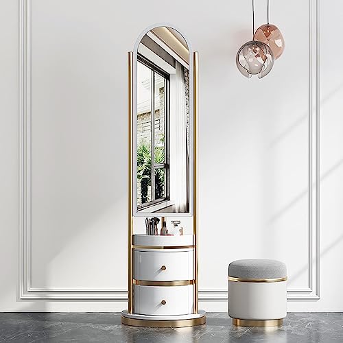 Schminktisch in voller Länge mit drehbarem Aufbewahrungsregal – Design vom Boden bis zur Decke für ordentliche Schlafzimmer-Organisation Schminktisch in voller Länge mit drehbarem Aufbewahrungsregal – Design vom Boden bis zur Decke für ordentliche Schlafzimmer-Organisation von Generisch