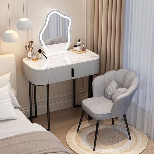 Schminktisch mit Spiegel und Lichtern, Schminktisch aus Holz mit Schubladen, moderner Schminktisch Schreibtisch für Schlafzimmer Schminktisch mit Spiegel und Lichtern, Schminktisch aus Holz mit Schubladen, moderner Schminktisch Schreibtisch für Schlafzimmer von Generisch