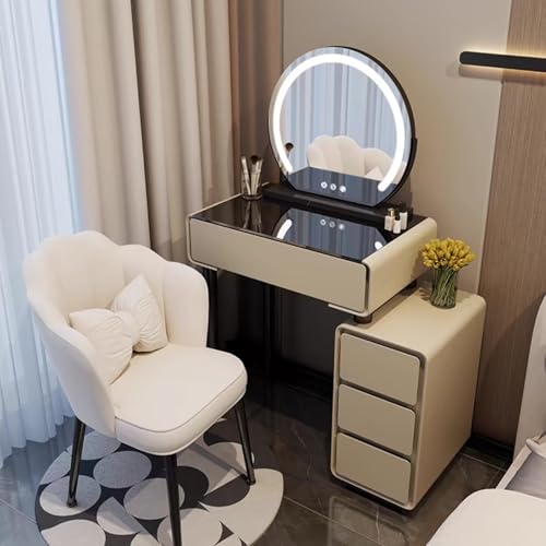 Schminktisch mit Spiegel und Lichtern, einstellbare Helligkeit, große Schubladen und Schränke, kompaktes Design Schminktisch mit Spiegel und Lichtern, einstellbare Helligkeit, große Schubladen und Schränke, kompaktes Design von Generisch