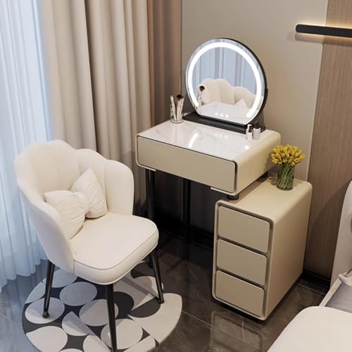 Schminktisch mit Spiegel und Lichtern, einstellbare Helligkeit, große Schubladen und Schränke, kompaktes Design Schminktisch mit Spiegel und Lichtern, einstellbare Helligkeit, große Schubladen und Schränke, kompaktes Design von Generisch