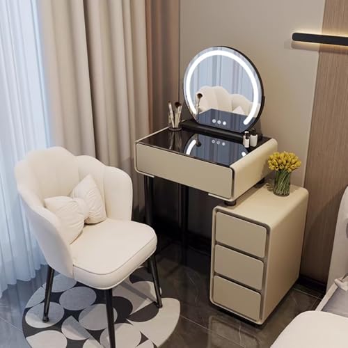 Schminktisch mit Spiegel und Lichtern, einstellbare Helligkeit, große Schubladen und Schränke, kompaktes Design Schminktisch mit Spiegel und Lichtern, einstellbare Helligkeit, große Schubladen und Schränke, kompaktes Design von Generisch