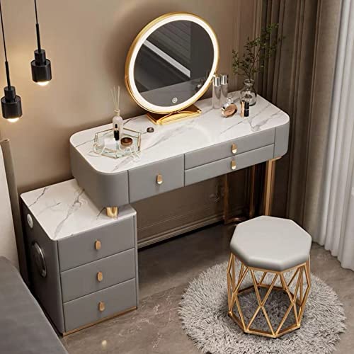 Schminktisch mit Touch-LED-beleuchtetem Spiegel, Schminktisch mit 3 Farbbeleuchtungsmodi, Aufbewahrungsschrank und Ladestation, Beige 1, Größe – perfekt für Schlafzimmer Glam! Schminktisch mit Touch-LED-beleuchtetem Spiegel, Schminktisch mit 3 Farbbeleuchtungsmodi, Aufbewahrungsschrank und Ladestation, Beige 1, Größe – perfekt für Schlafzimmer Glam! von Generisch