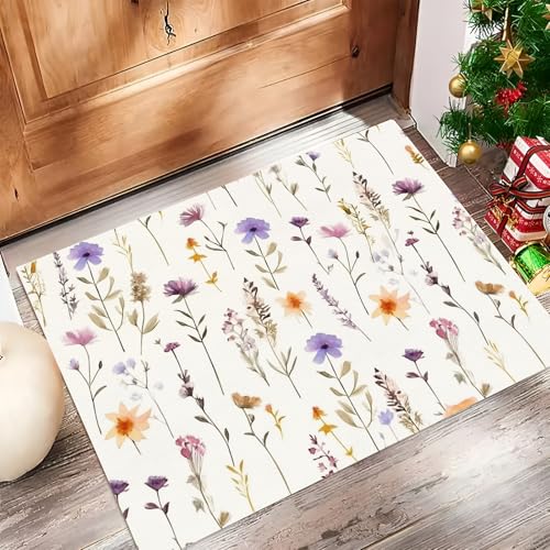Schmutzfang-Fußmatte, rutschfest, saugfähig, für den Innenbereich, Aquarell-Sonnenblumen-Design, maschinenwaschbar, weicher Teppich für den Eingang Schmutzfang-Fußmatte, rutschfest, saugfähig, für den Innenbereich, Aquarell-Sonnenblumen-Design, maschinenwaschbar, weicher Teppich für den Eingang von Generisch