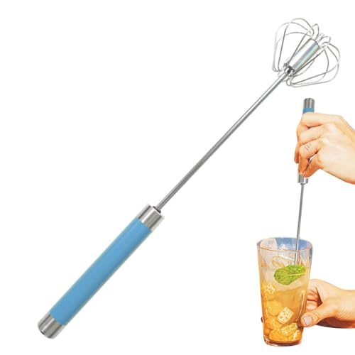 Schneebesen – Edelstahl-Hand-Schneebesen, Rührbesen, halbautomatischer Schneebesen, Küchen-Wisk-Mixer, Milchaufschäumer zum Backen, Rühren, Kochen, Schlagen von Generisch