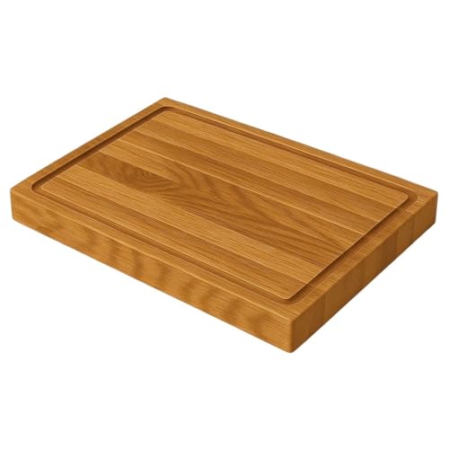 Schneidebrett aus Eichenholz | 60 x 40 x 4 cm | Brett mit Saftrille | Holzbrett Küche | Servierbrett | Antibakterielles Küchenbrett | Eichenbrett Schneidebrett aus Eichenholz | 60 x 40 x 4 cm | Brett mit Saftrille | Holzbrett Küche | Servierbrett | Antibakterielles Küchenbrett | Eichenbrett von Generisch