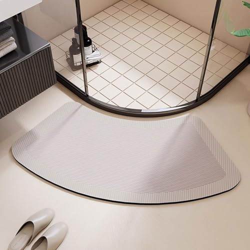 Schnell trocknende rutschfeste Duschmatte – saugfähiger Kieselgur für Eckdusche, leicht zu reinigen von Generisch