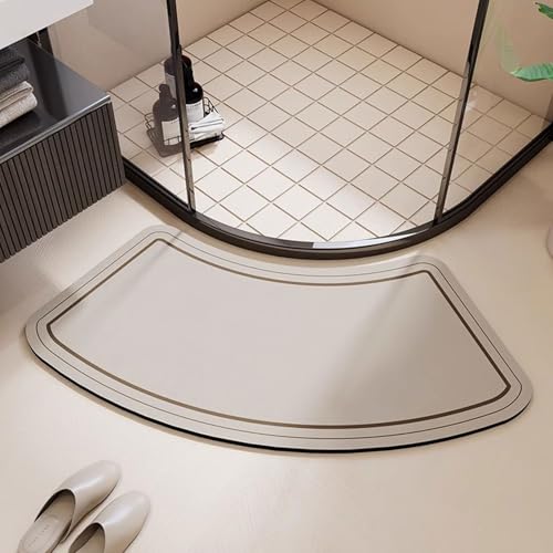 Schnell trocknende rutschfeste Duschmatte – saugfähiger Kieselgur für Eckdusche, leicht zu reinigen Schnell trocknende rutschfeste Duschmatte – saugfähiger Kieselgur für Eckdusche, leicht zu reinigen von Generisch