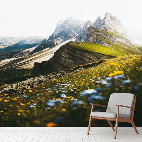 Schöne Bunt Blumenmeer Wildblumen Tapete Selbstklebende Fototapete Berg Nebel Himmel Tapeten Landschaft Natur Wandtapete Vinyl Wasserdicht Wandaufkleber für Wohnzimmer Schlafzimmer Küchen 400x280 cm Schöne Bunt Blumenmeer Wildblumen Tapete Selbstklebende Fototapete Berg Nebel Himmel Tapeten Landschaft Natur Wandtapete Vinyl Wasserdicht Wandaufkleber für Wohnzimmer Schlafzimmer Küchen 400x280 cm von Generisch