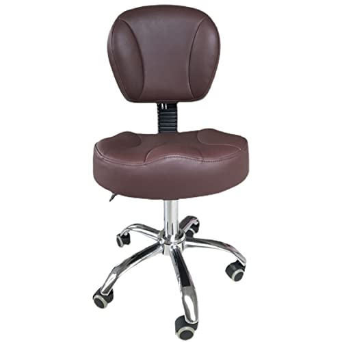 Schönheitssalon-Sattelhocker Rollstuhl – bequemer PU-Leder-Zahnarztstuhl mit Rückenlehne, verstellbarer Drehstuhl mit hydraulischer Gasdruckfeder für Massageklinik Büro von Generisch