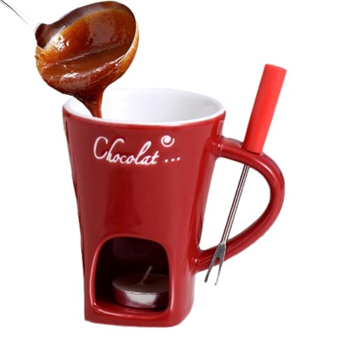Schokoladenfondue Becher Set | Käseschmelzbecher Mit Gabeln | Schokoladen Fondue Becher Aus Keramik | Teelicht Kerze Fondue Becher | Butterwärmer Aus Keramik | Persönliche Schmelztopf Becher von Generisch