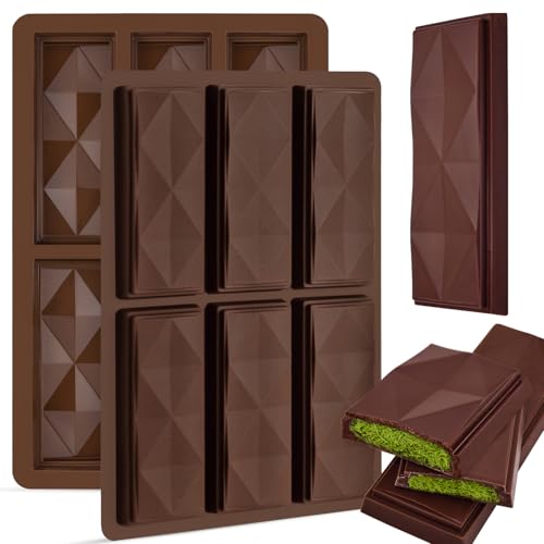 Schokoladenform Silikon Dubai Schokolade Form Geometrie Tief,2 Stück Silikonform Schokoladentafel Tafel Schokoladen Form Mehrmaligem Gebrauch für Pralinen Nuts Schokoriegel Selber Machen Schokoladenform Silikon Dubai Schokolade Form Geometrie Tief,2 Stück Silikonform Schokoladentafel Tafel Schokoladen Form Mehrmaligem Gebrauch für Pralinen Nuts Schokoriegel Selber Machen von Generisch