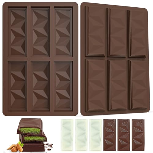 Schokoladenform Silikon Pyramide Dubai Schokolade Form Tief,2 Stück Silikonform Schokoladentafel Tafel Schokoladen Form Nicht-Stick für Pralinen Nuts Schokoriegel Selber Machen Schokoladenform Silikon Pyramide Dubai Schokolade Form Tief,2 Stück Silikonform Schokoladentafel Tafel Schokoladen Form Nicht-Stick für Pralinen Nuts Schokoriegel Selber Machen von Generisch