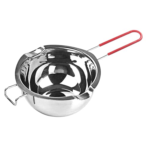 Schokoladenschmelztopf – Schokoladenschmelztopf aus Edelstahl | Doppelkessel Schmelztopf | 400 ml Edelstahlkessel zum Schmelzen von Süßigkeiten | Fondanttopf mit Doppelausgießer zum Schmelzen von Generisch