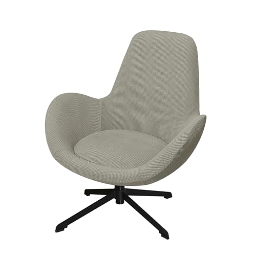 Schonbezug für Drehsessel mit gebogener Rückenlehne, perfekter Schutz für Wohnzimmer, Schlafzimmer und Heimbüro, Taupe von Generisch