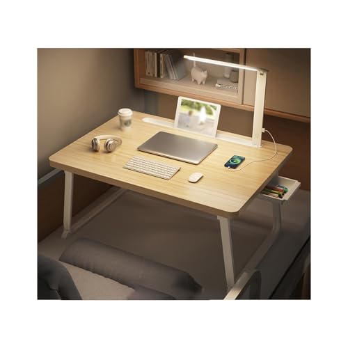 Schoßschreibtisch aus Holz mit integrierter Lampe, vergrößerte 70 x 48,3 cm Oberfläche für einfache Lagerung, tragbarer Laptop-Bett-Tablett, perfekt für Zuhause und Büro von Generisch