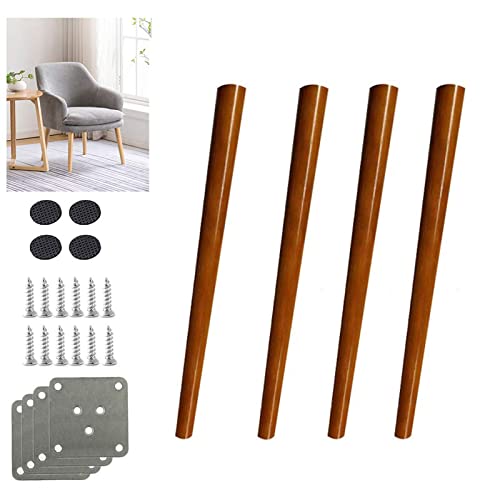 Schrankfüße Möbelbeine aus Eiche, 4er Set Massivholz Schreibtischbeine für Sofa, Lounge, Esstisch, Stühle - Schrägkegel Design in Weiß von Generisch