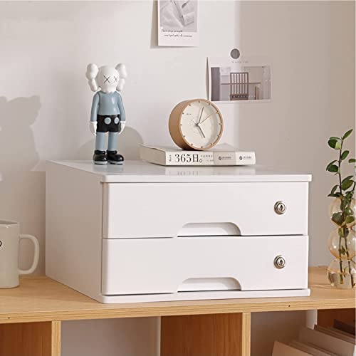 Schreibtisch-Aktenschrank aus Holz mit abschließbarer Schublade, mehrschichtige Aufbewahrungsbox für Büroorganisation, Monitorständer, Druckerplattform Schreibtisch-Aktenschrank aus Holz mit abschließbarer Schublade, mehrschichtige Aufbewahrungsbox für Büroorganisation, Monitorständer, Druckerplattform von Generisch
