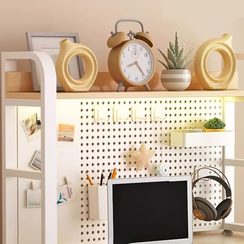 Schreibtisch Bücherregal, 2-stufig Tischregal Organizer mit Gitterfach, Multifunktionales Lagerregal für Zuhause Büro Schule Wohnheim(Wood,31.5"/80cm) von Generisch