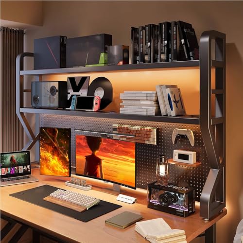 Schreibtisch-Bücherregal, 3-stöckiges Metall-Schreibtischregal mit Stecktafel, Industrie-Stil, Organizer für Wohnheim oder Büro Schreibtisch-Bücherregal, 3-stöckiges Metall-Schreibtischregal mit Stecktafel, Industrie-Stil, Organizer für Wohnheim oder Büro von Generisch
