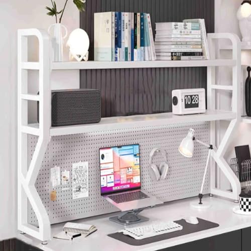 Schreibtisch-Bücherregal, 3-stöckiges Metall-Schreibtischregal mit Stecktafel, Industrie-Stil, Organizer für Wohnheim oder Büro von Generisch