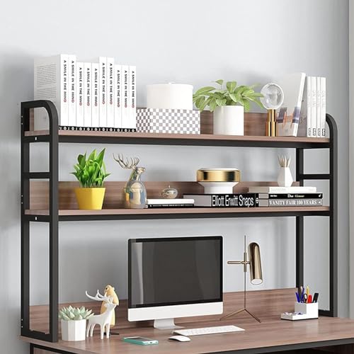 Schreibtisch-Bücherregal – 3-stöckiger Schreibtisch-Organizer aus Holz, Mehrzweck-Bücherregal für Zuhause und Büro von Generisch