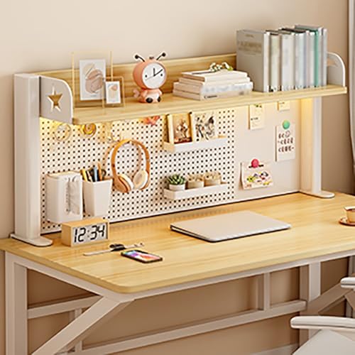 Schreibtisch Bücherregal Mit Lochwand, Aufklemmbares Schreibtischregal Für Computer, 3-stöckiges Organizer-Regal Für Studentenwohnheim(1 Tier,L 128cm/50.39in) von Generisch